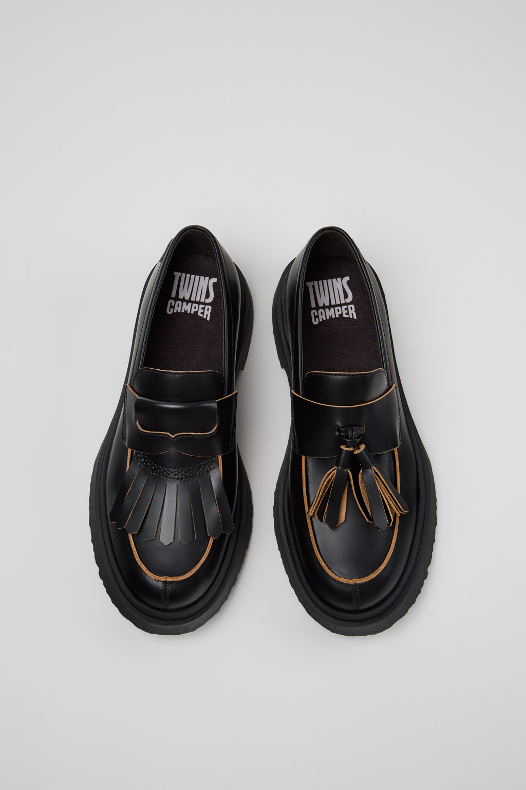 Twins Black Leather Nautical Shoes for Men. - Image 4