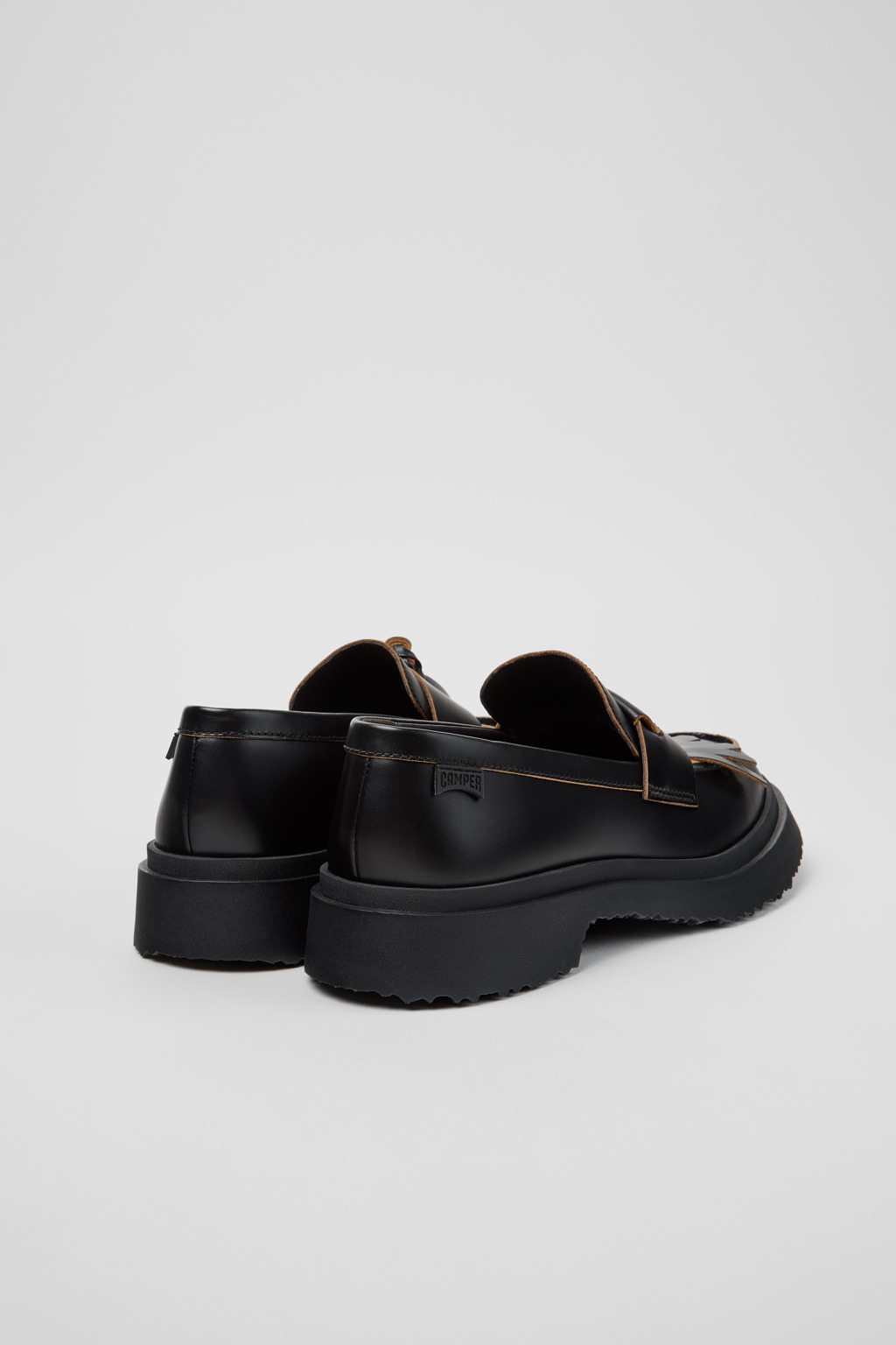 Twins Black Leather Nautical Shoes for Men. - Image 3