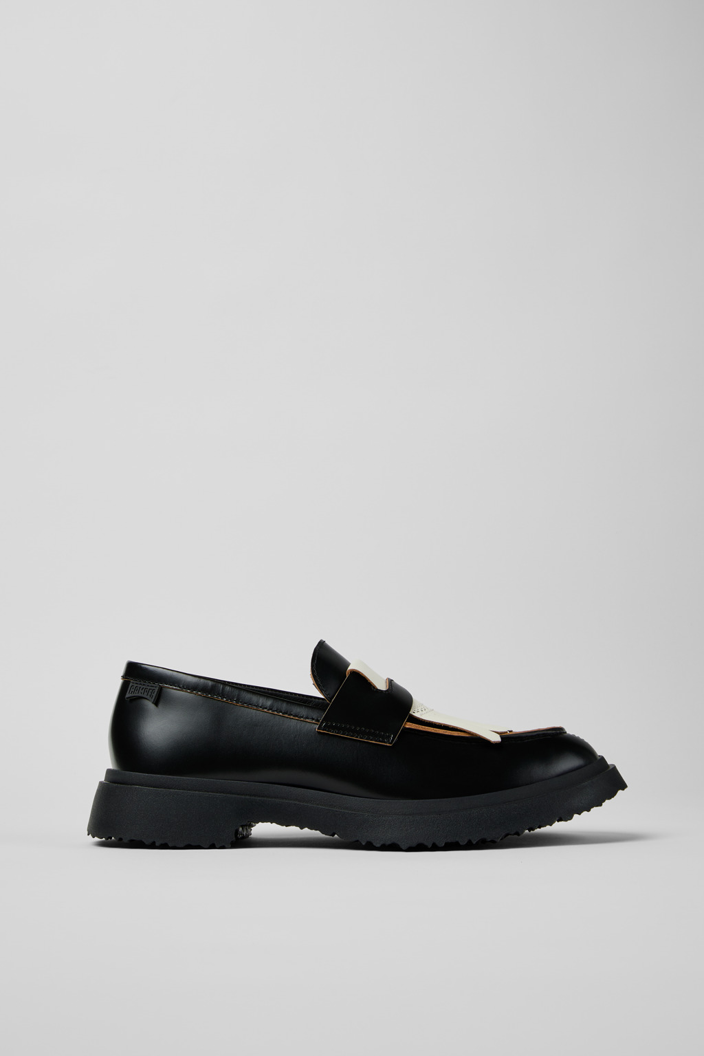 Twins Black and White Leather Nautical Shoes for Men. - Image 3