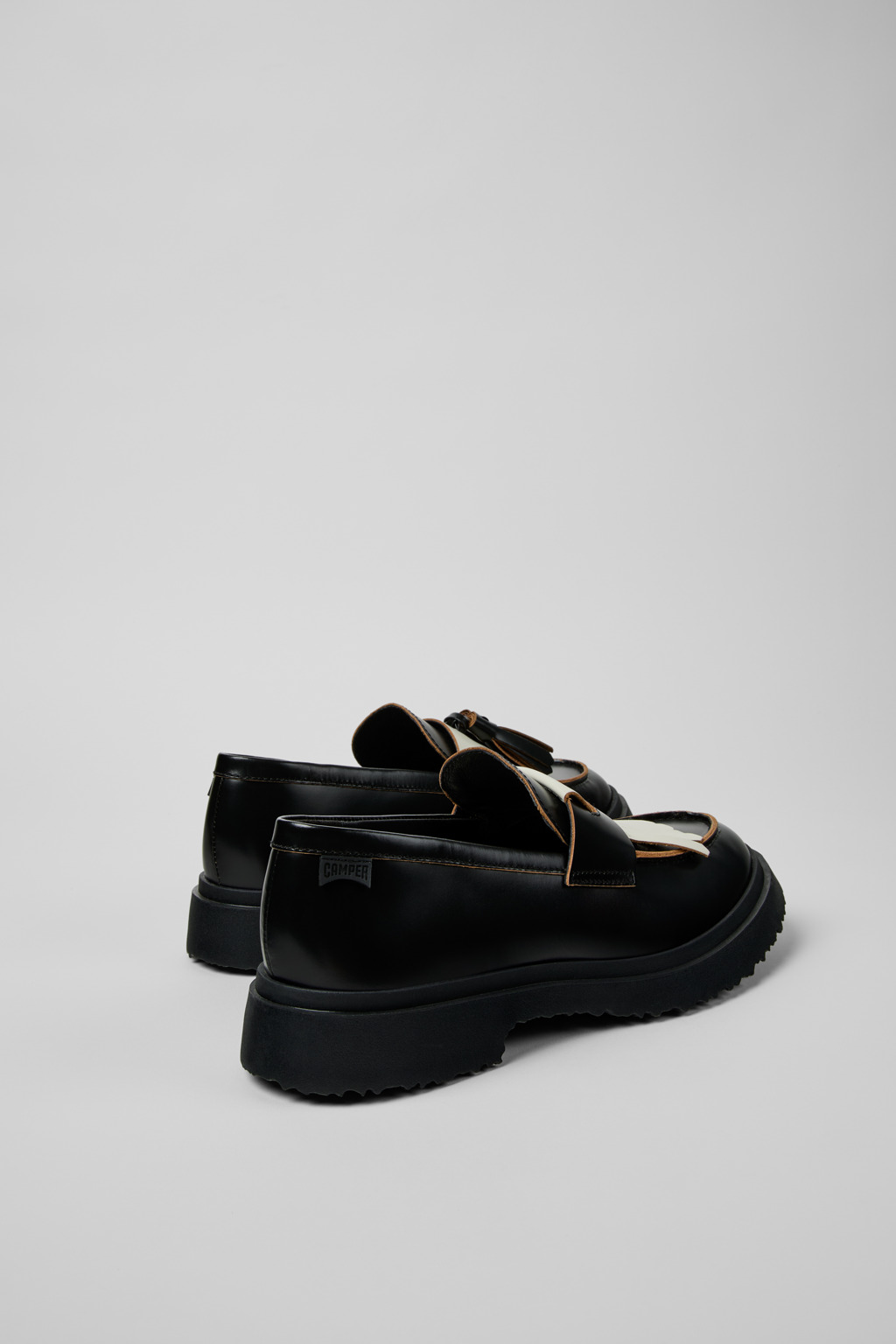 Twins Black and White Leather Nautical Shoes for Men. - Image 4