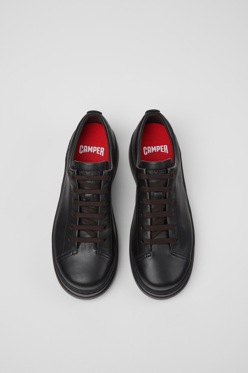 Runner Up Black Leather Sneakers for Women. - Image 4