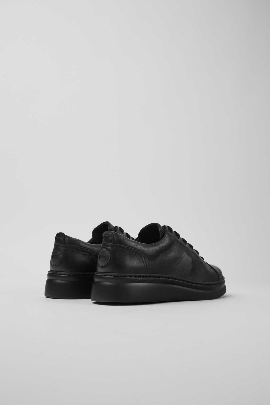 Runner Up Black Leather Sneakers for Women. - Image 3