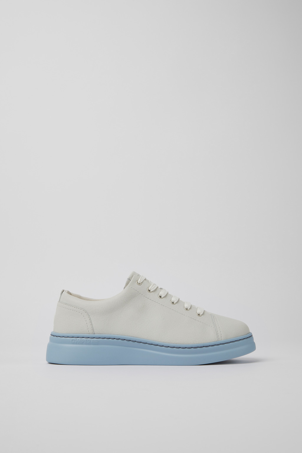 Runner Up White and blue non-dyed leather sneakers for women - Image 2
