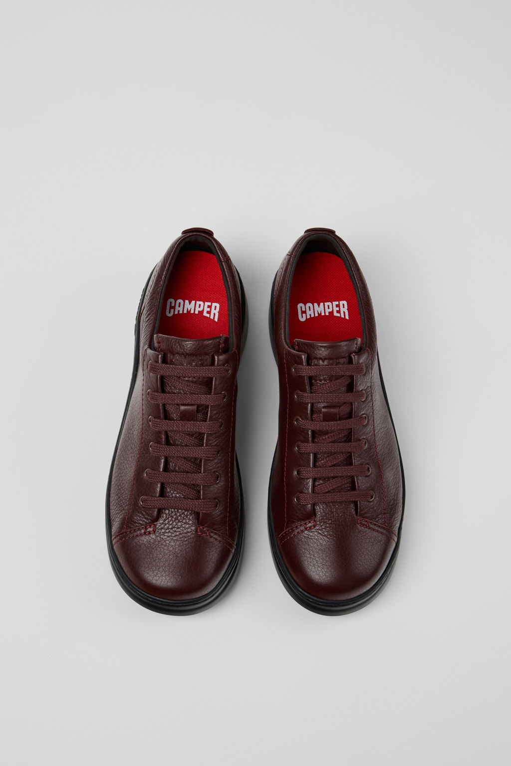 Runner Up Burgundy Leather Sneakers for Women. - Image 4