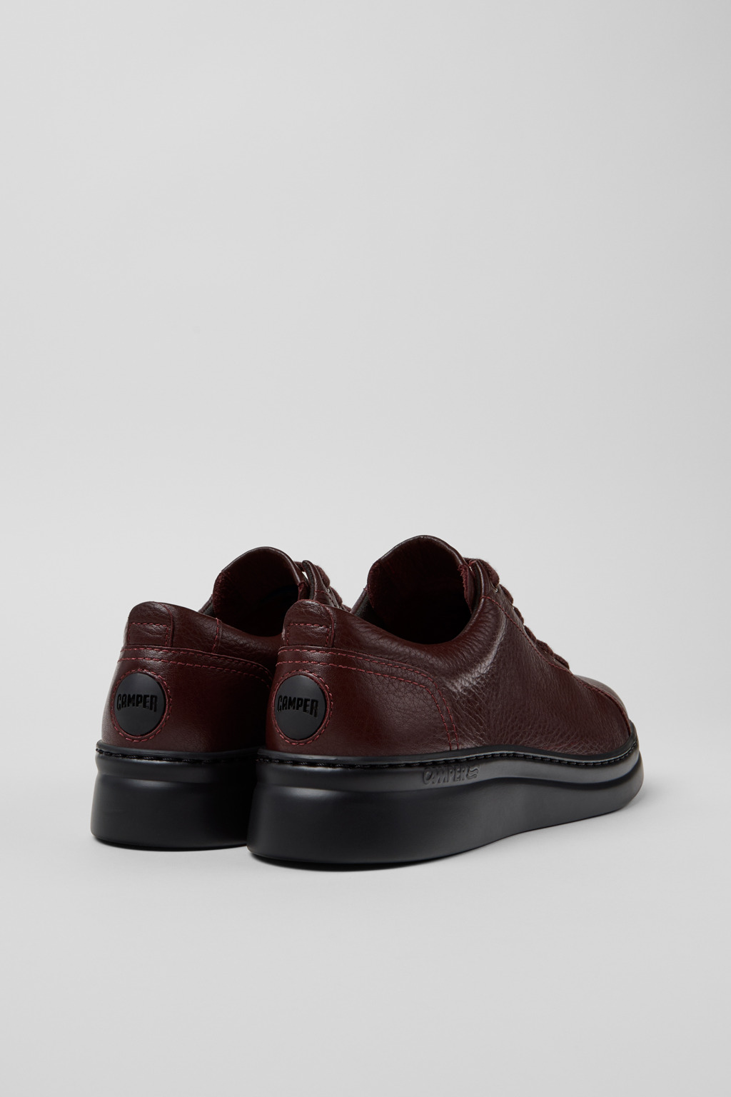 Runner Up Burgundy Leather Sneakers for Women. - Image 3