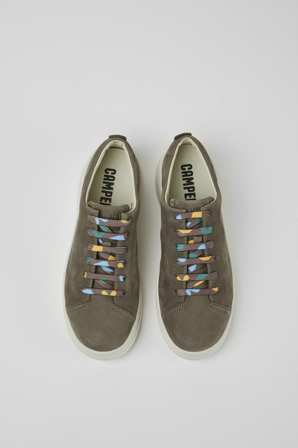 Runner Up Brown-gray nubuck sneakers for women - Image 4
