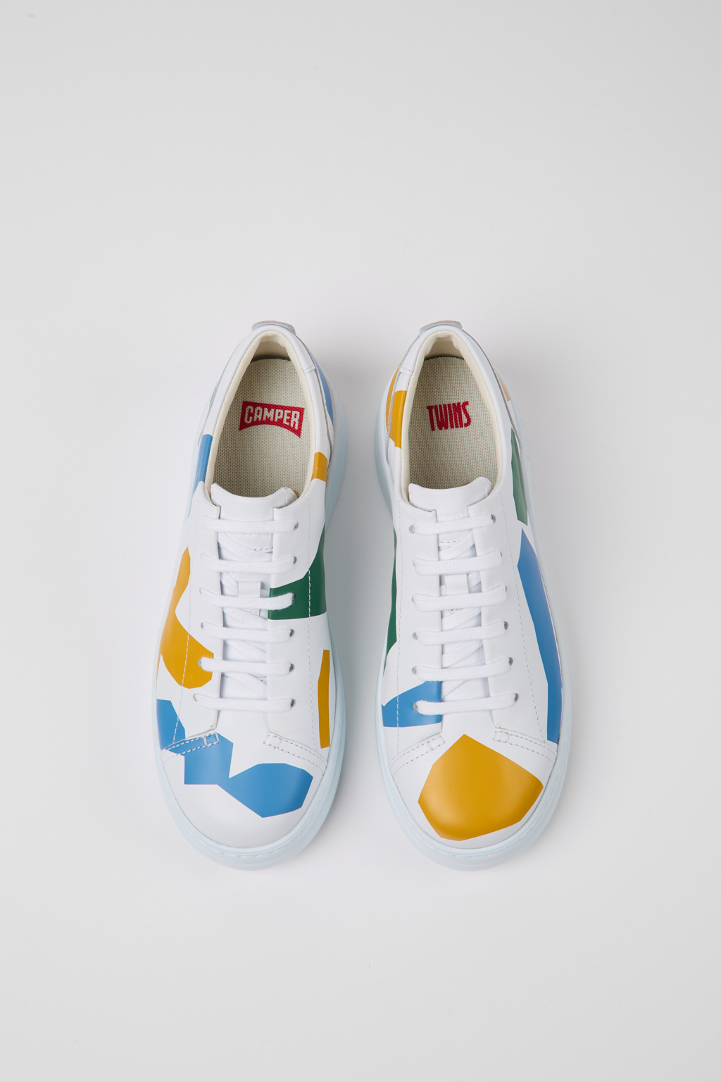 Twins White printed leather sneakers for women - Image 4
