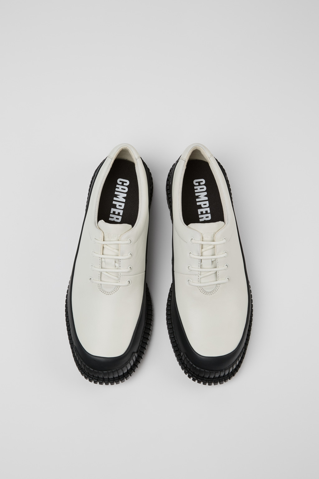 Pix White and Black leather lace-up shoes for women - Image 4