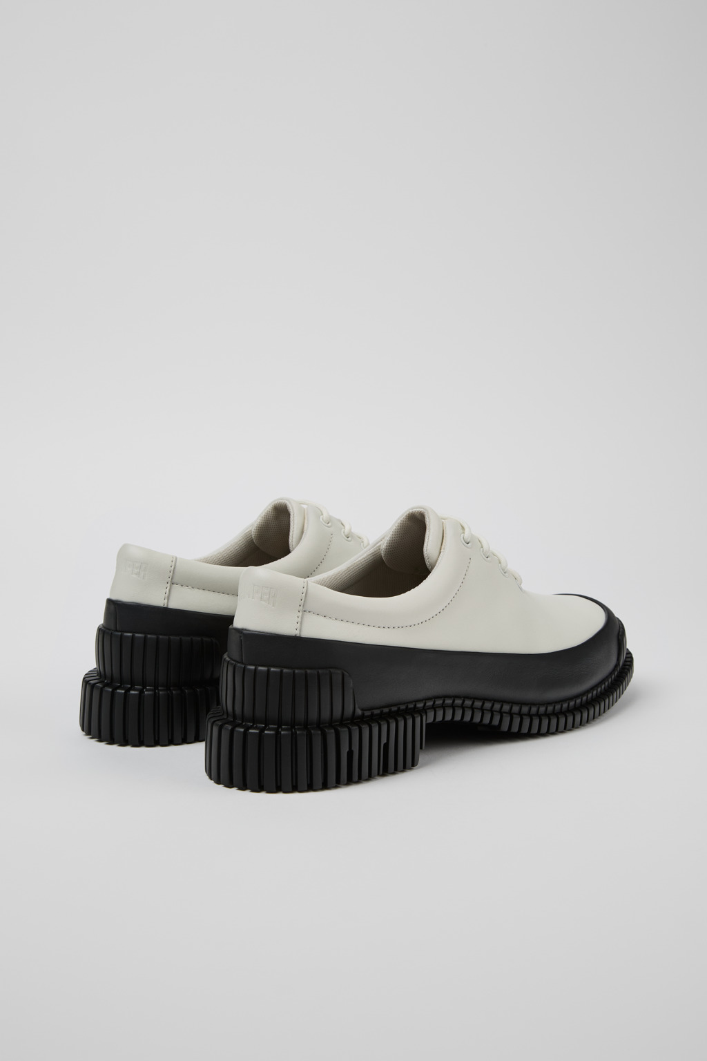 Pix White and Black leather lace-up shoes for women - Image 3