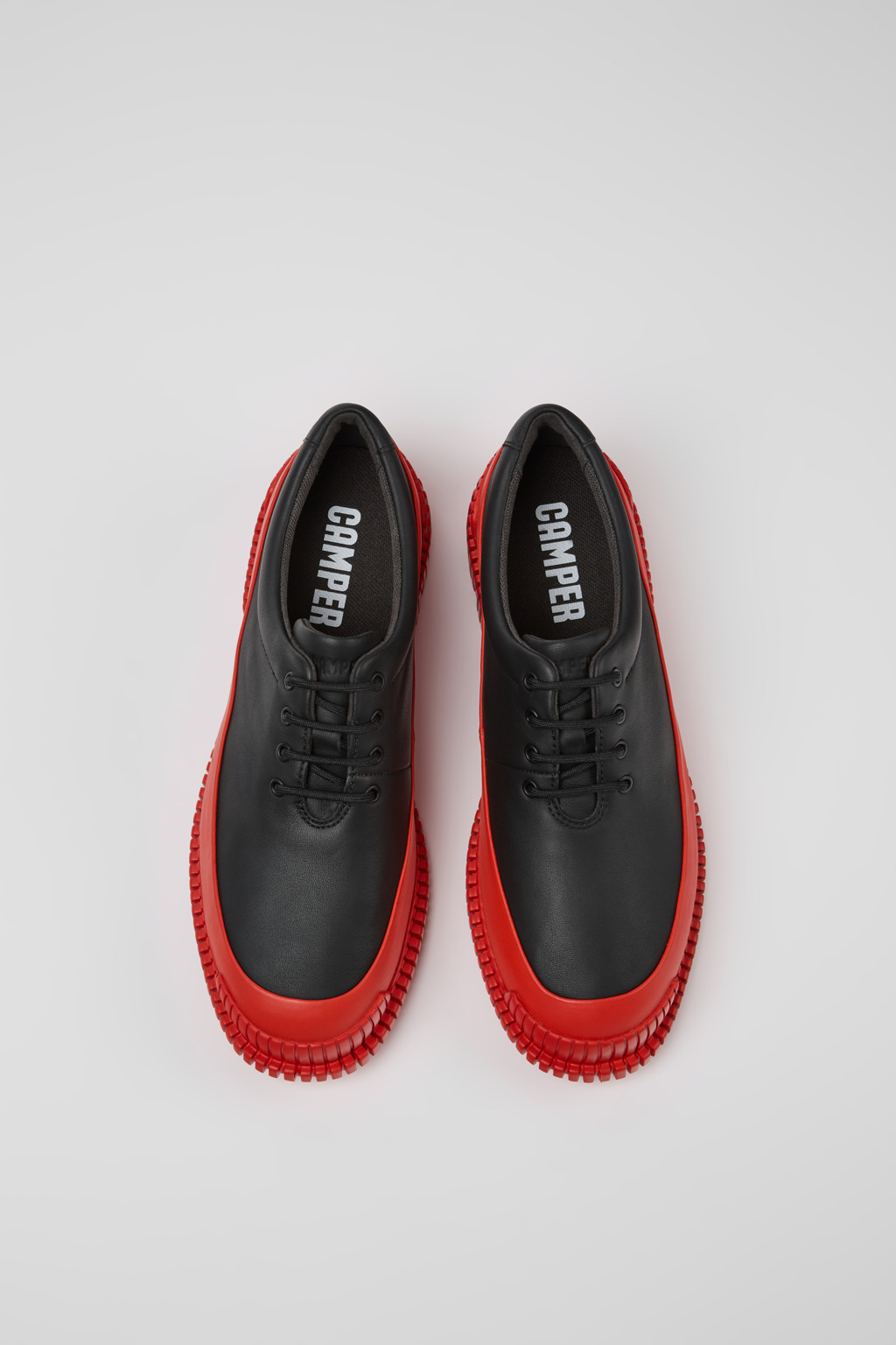 Pix Black and red leather lace-up shoes for women - Image 4