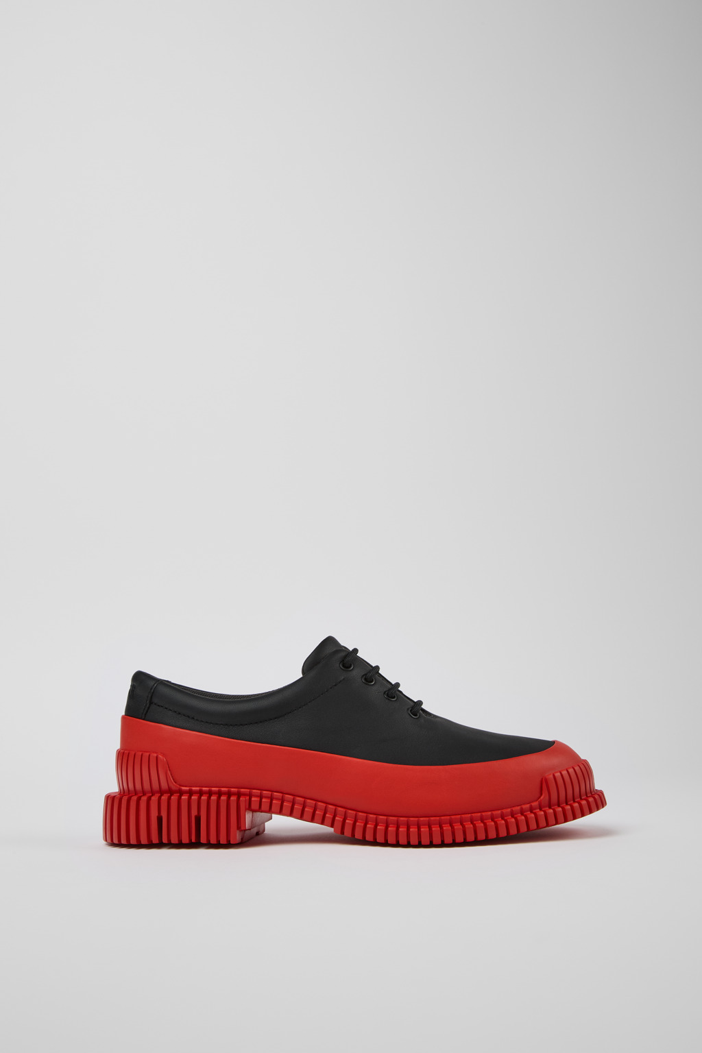 Pix Black and red leather lace-up shoes for women - Image 2