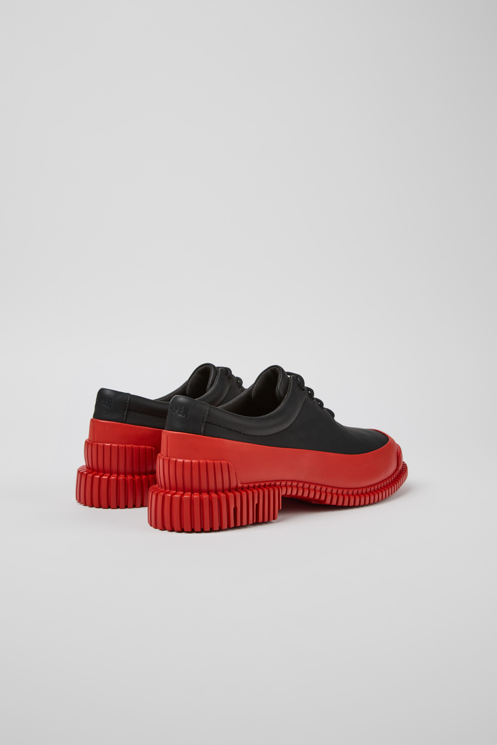 Pix Black and red leather lace-up shoes for women - Image 3