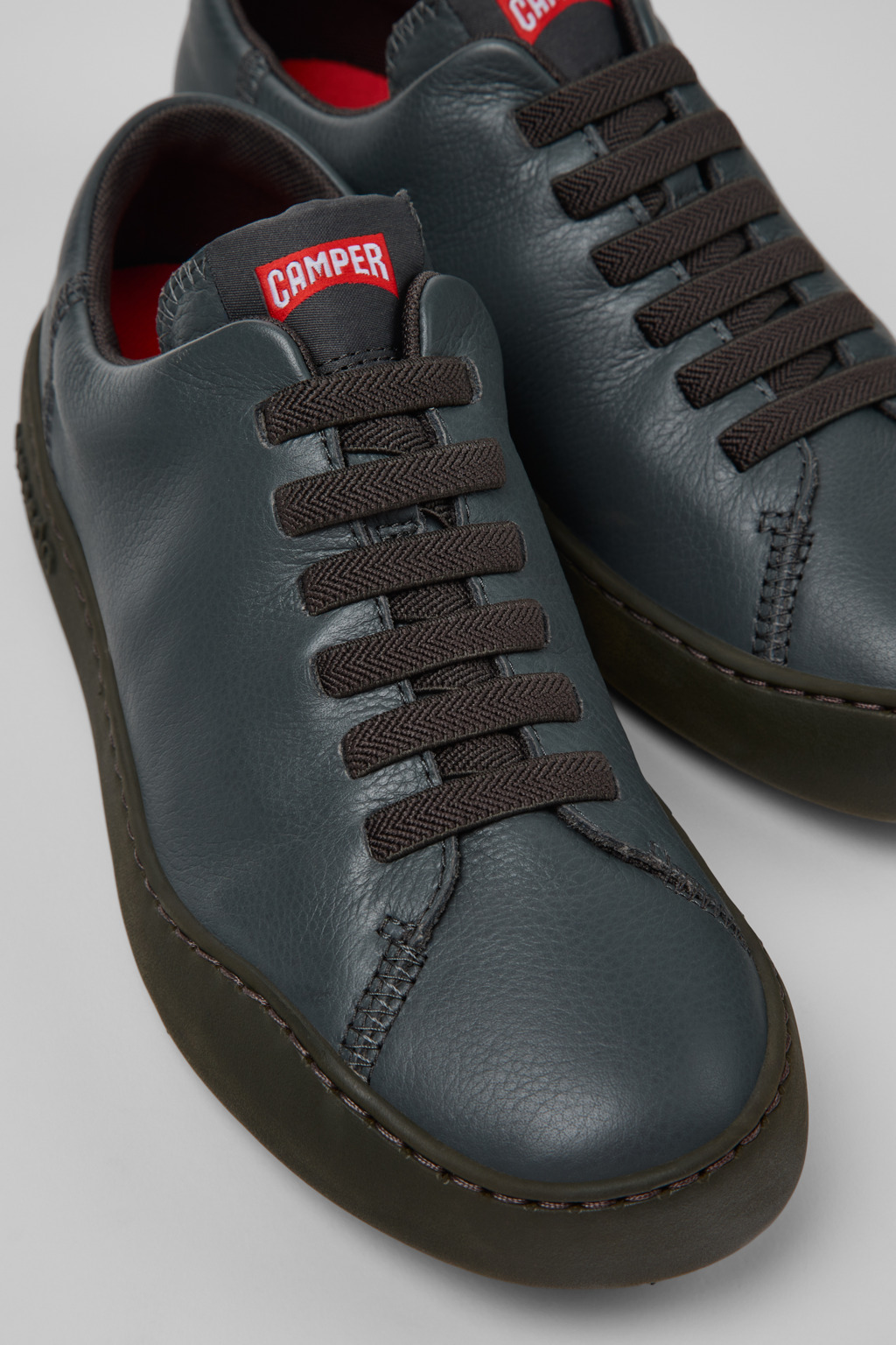 Peu Touring Gray Leather Sneakers for Women.