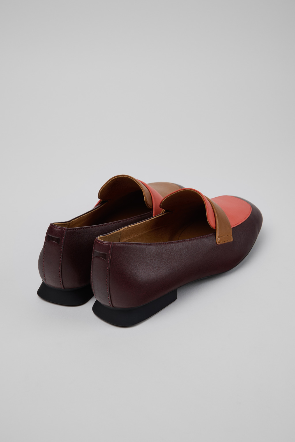 Twins Gray Leather Ballerinas for Women. - Image 3
