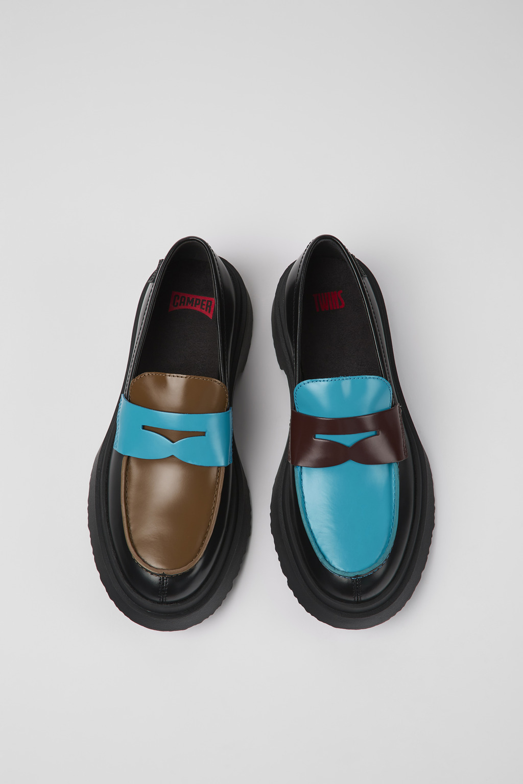 Twins Multicolored leather loafers for women - Image 4