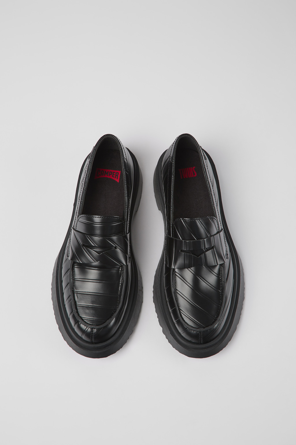 Twins Black leather loafers for women - Image 4