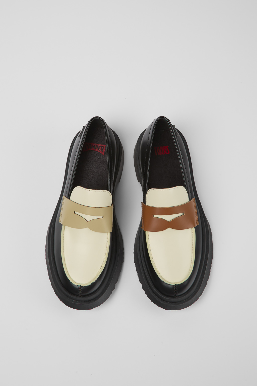 Twins Multicolored leather loafers for women - Image 4