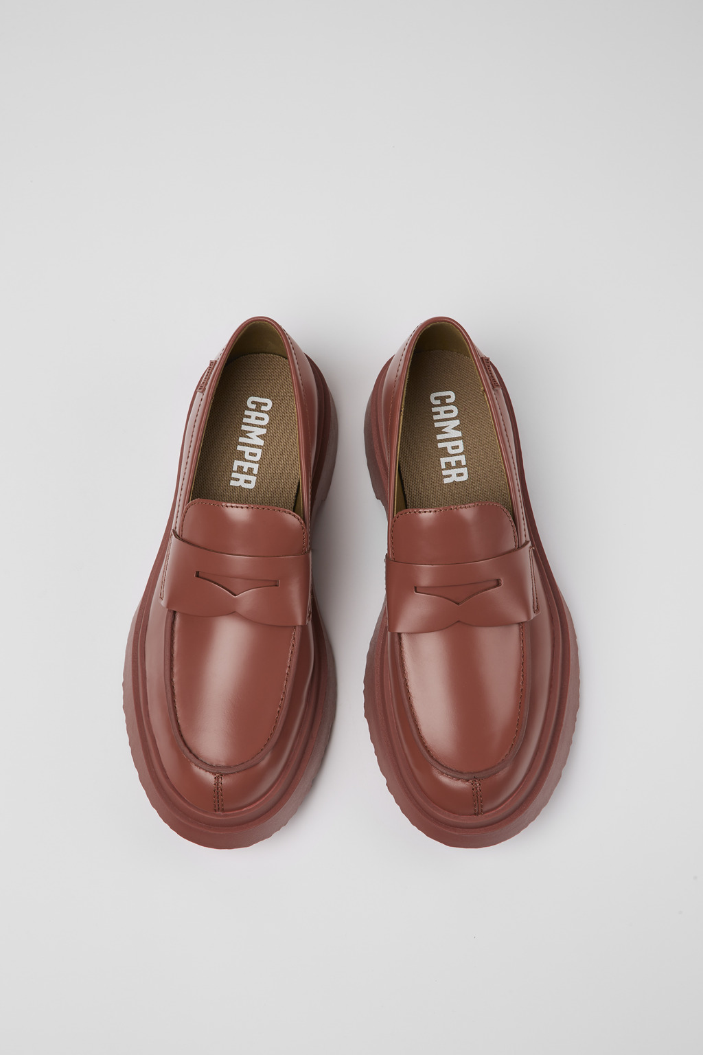 Walden Red Leather Loafer for Women - Image 4
