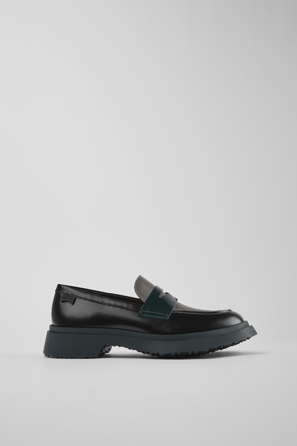 Twins Black and gray leather loafers for women - Image 2