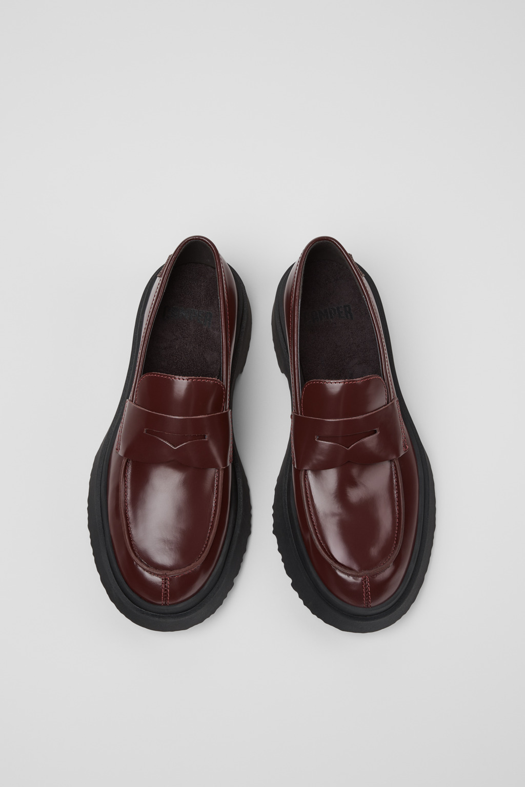 Walden Burgundy Leather Moccasins for Women. - Image 4