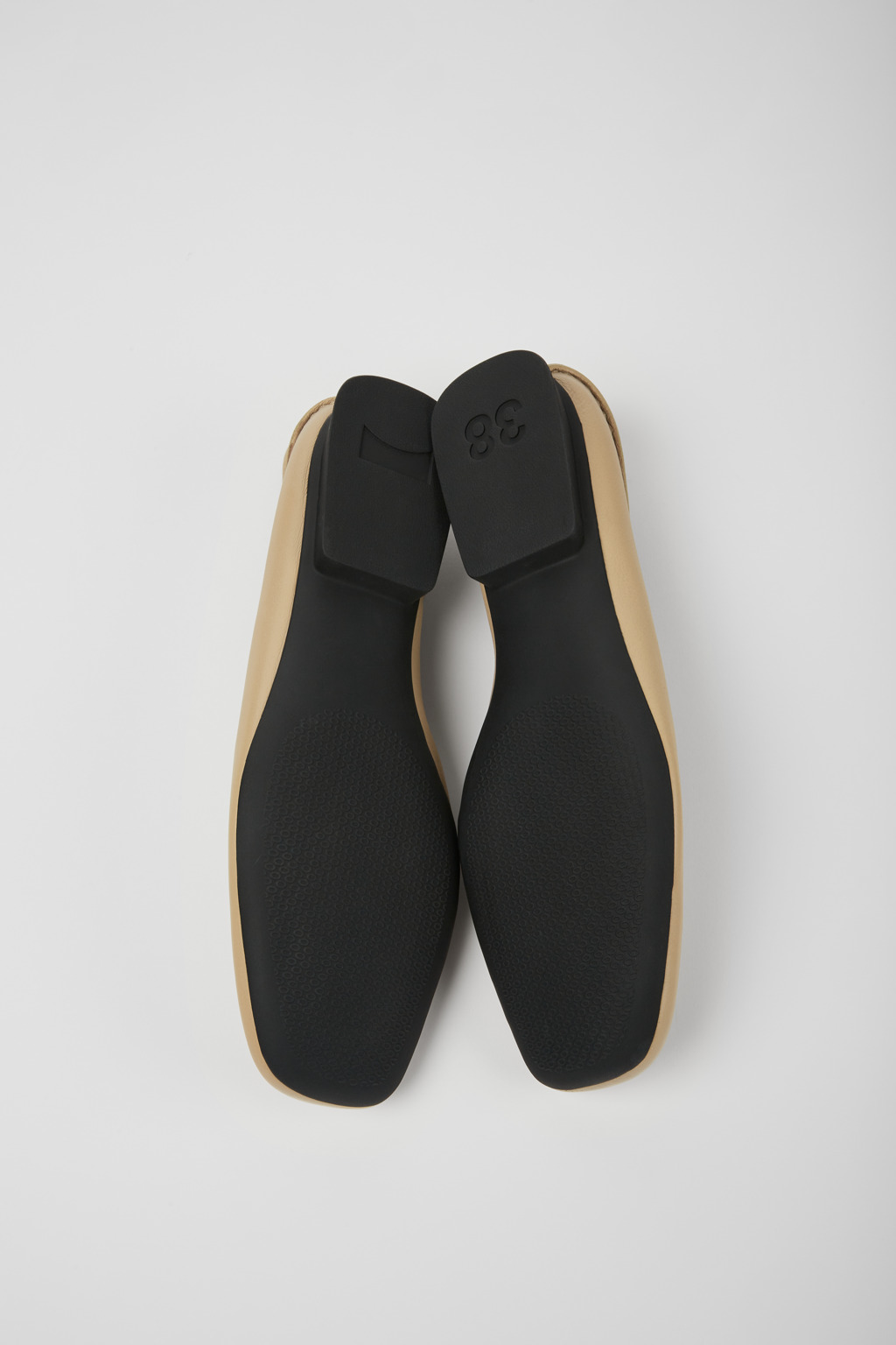 Casi Myra Beige leather ballerinas for women - Image 5