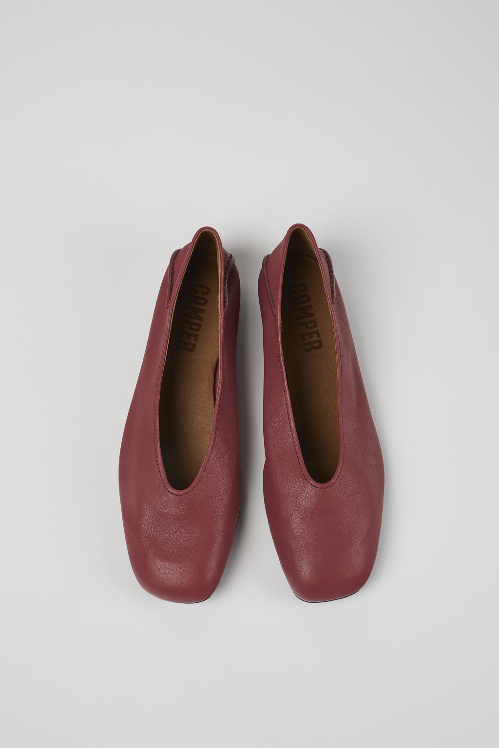 Casi Myra Red Leather Ballerina for Women - Image 4