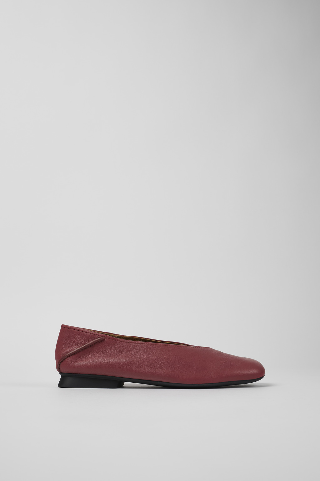 Casi Myra Red Leather Ballerina for Women - Image 2