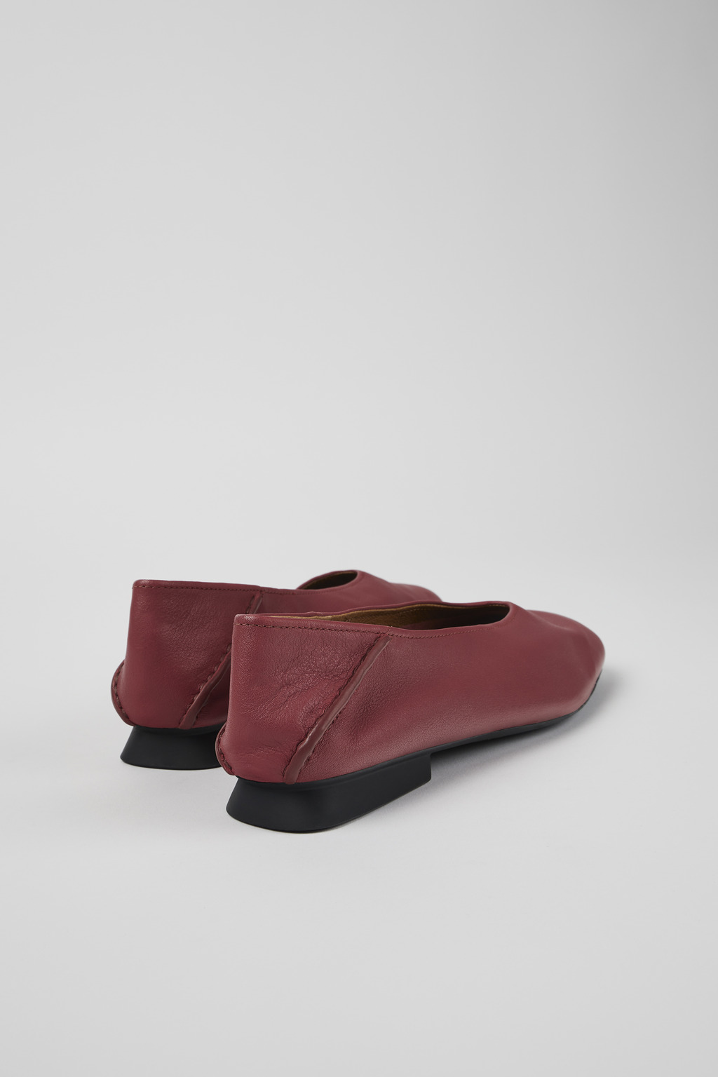 Casi Myra Red Leather Ballerina for Women - Image 3