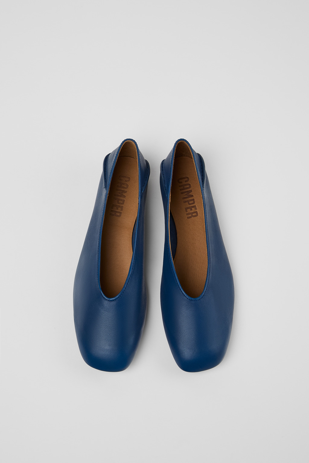 Casi Myra Blue leather ballerinas for women - Image 4