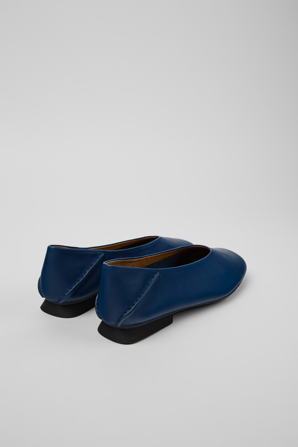 Casi Myra Blue leather ballerinas for women - Image 3