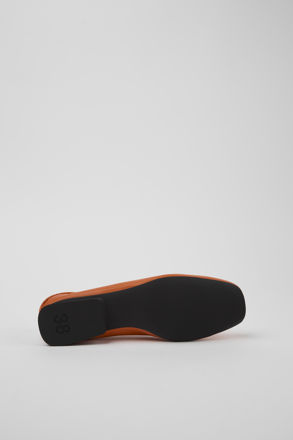 Casi Myra Orange leather ballerinas for women - Image 5