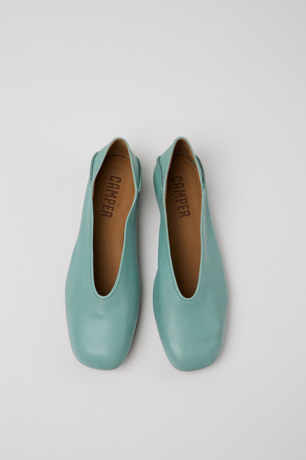 Casi Myra Green Leather Moccasin/Ballerina for Women. - Image 4