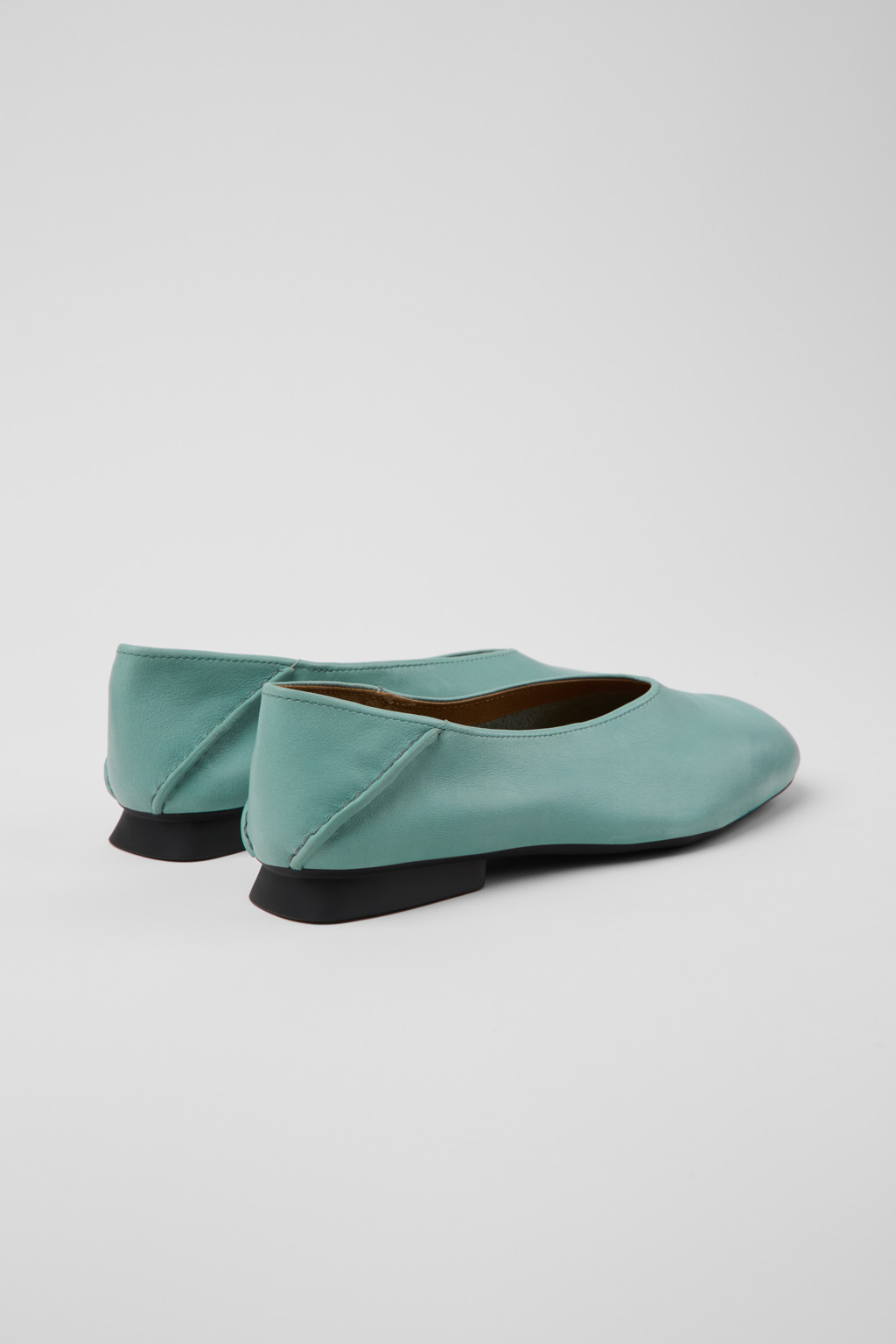 Casi Myra Green Leather Moccasin/Ballerina for Women. - Image 3