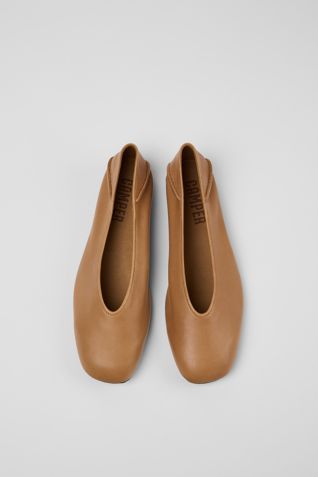 Casi Myra Nude Leather Women's Moccasin/Ballerina. - Image 4