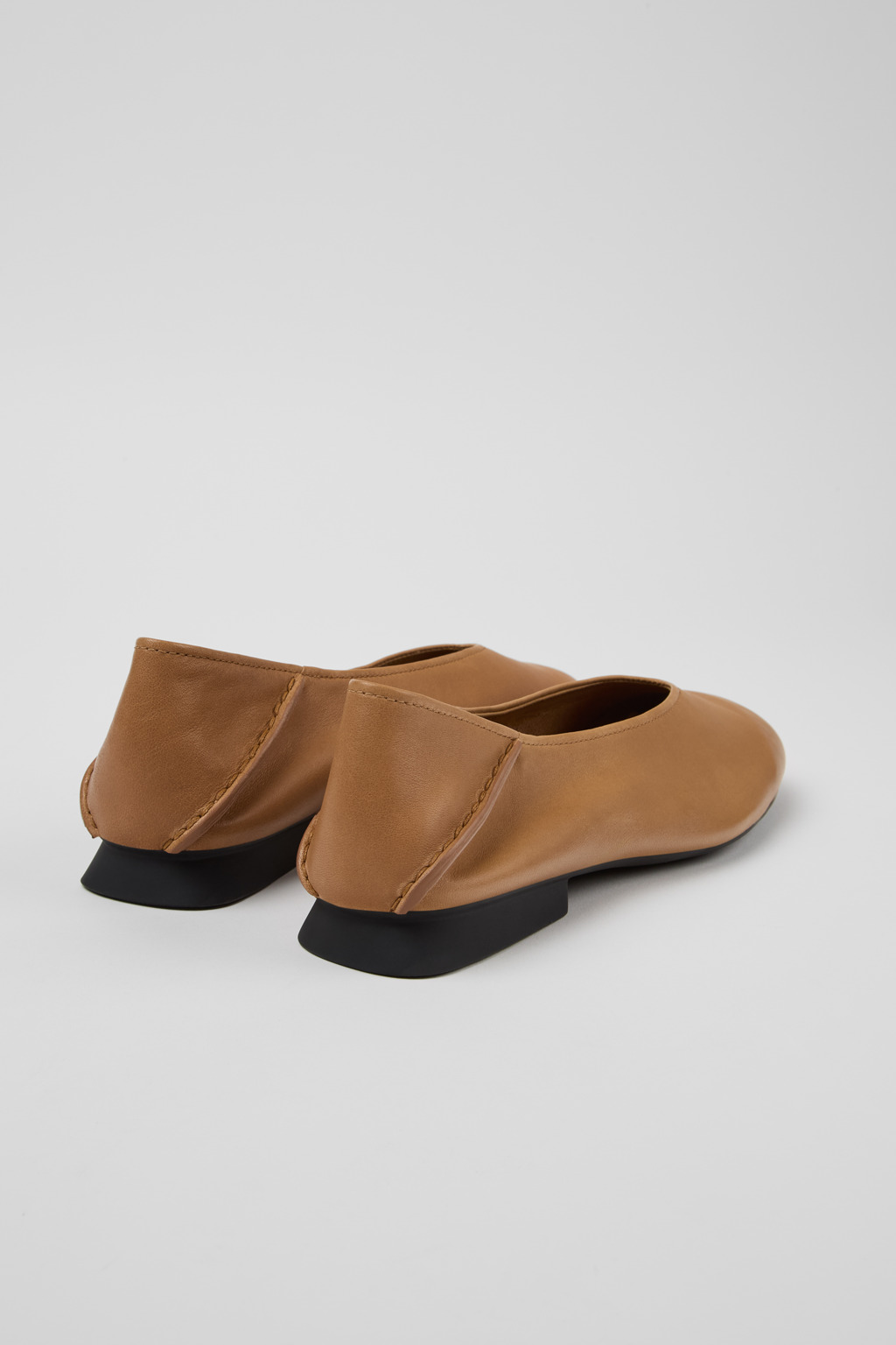 Casi Myra Nude Leather Women's Moccasin/Ballerina. - Image 3