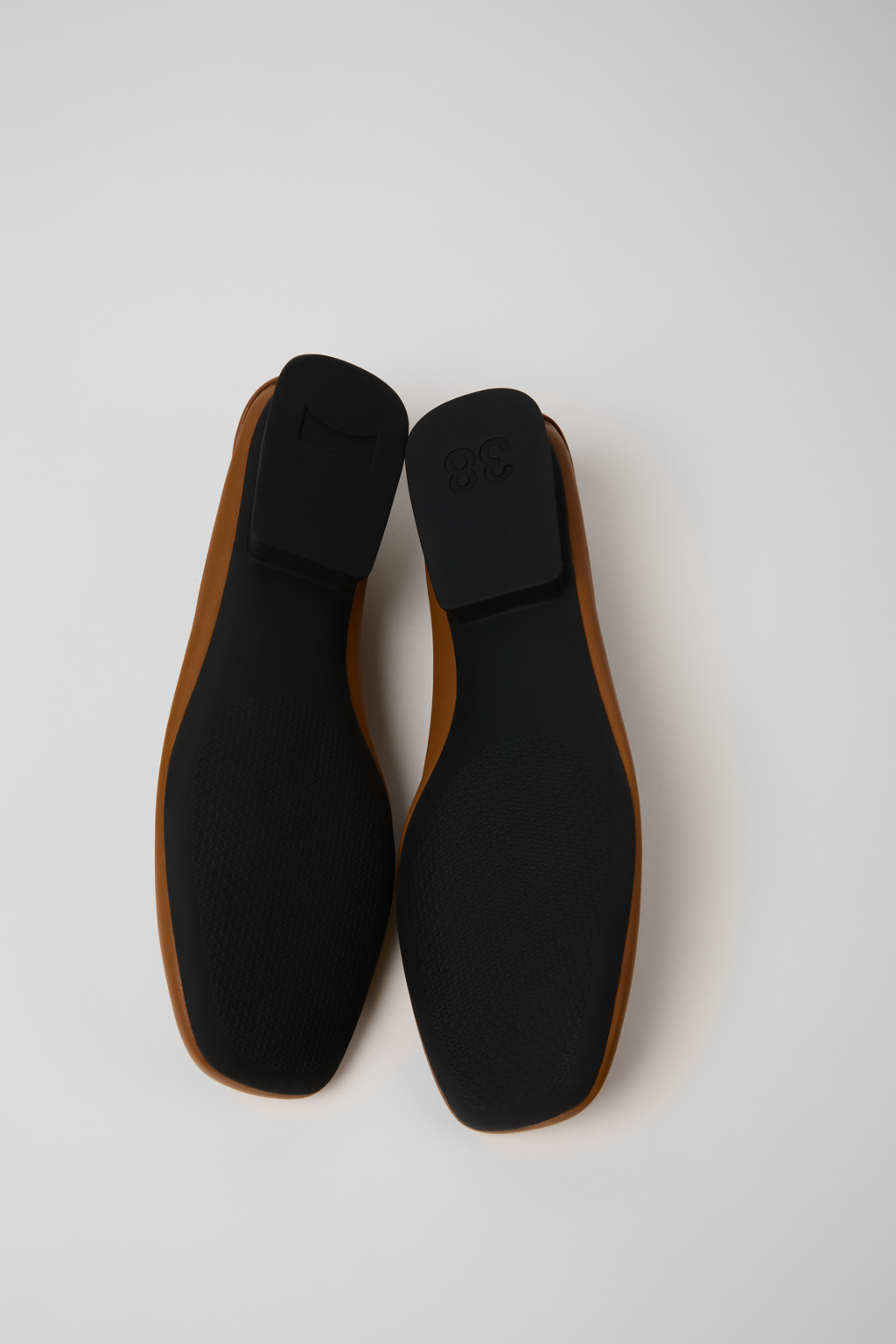 Casi Myra Brown Leather Ballerinas for Women. - Image 5