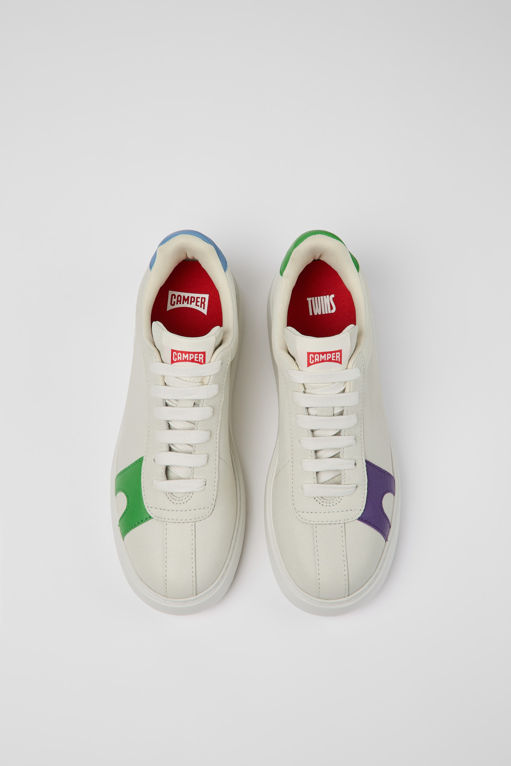 Twins White Leather Sneaker for Women - Image 4