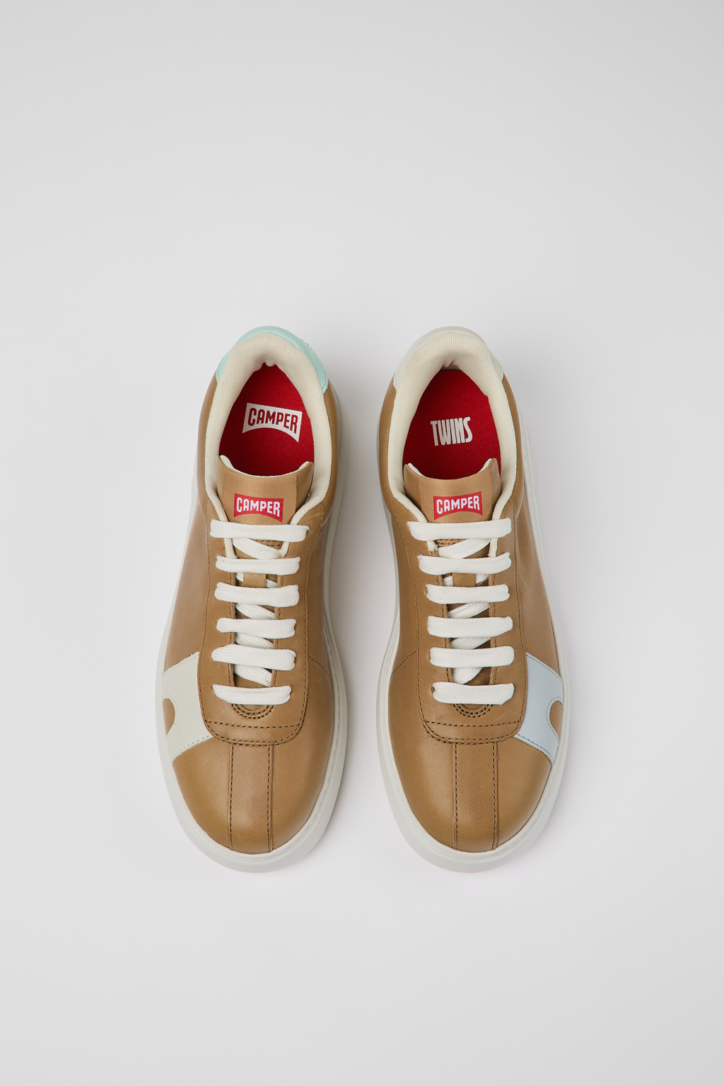 Twins Brown Leather Sneaker for Women - Image 4