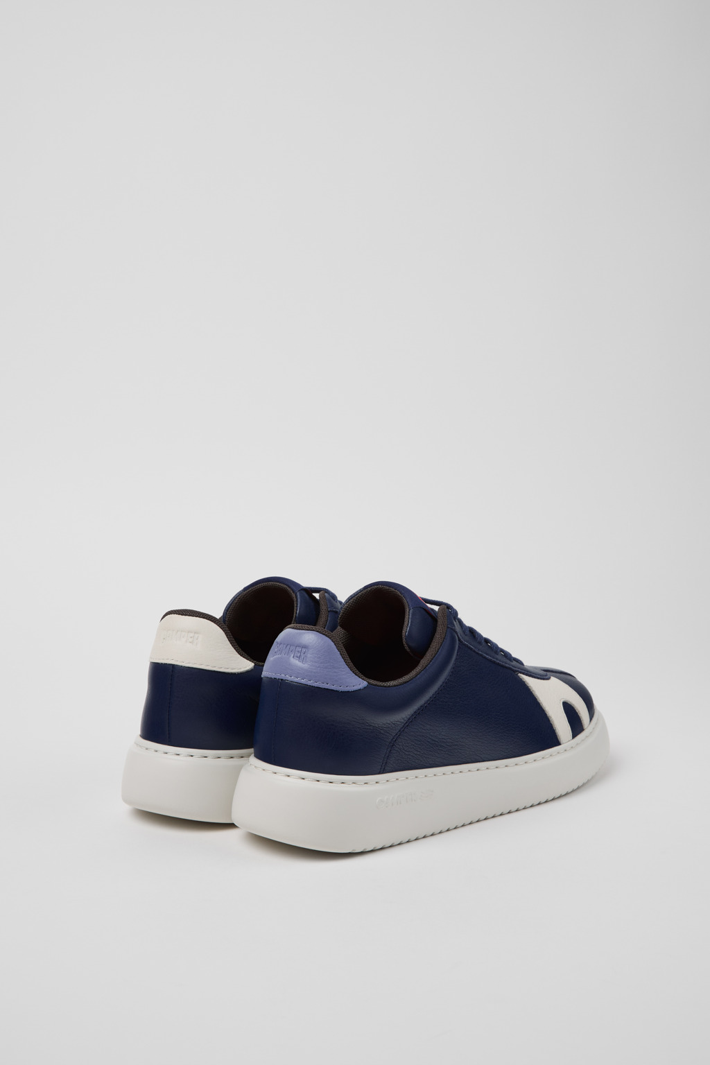 Twins Blue and White Leather Sneakers for Women. - Image 3