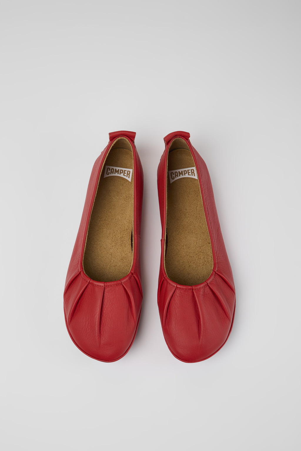 Right Red leather ballerinas for women - Image 4