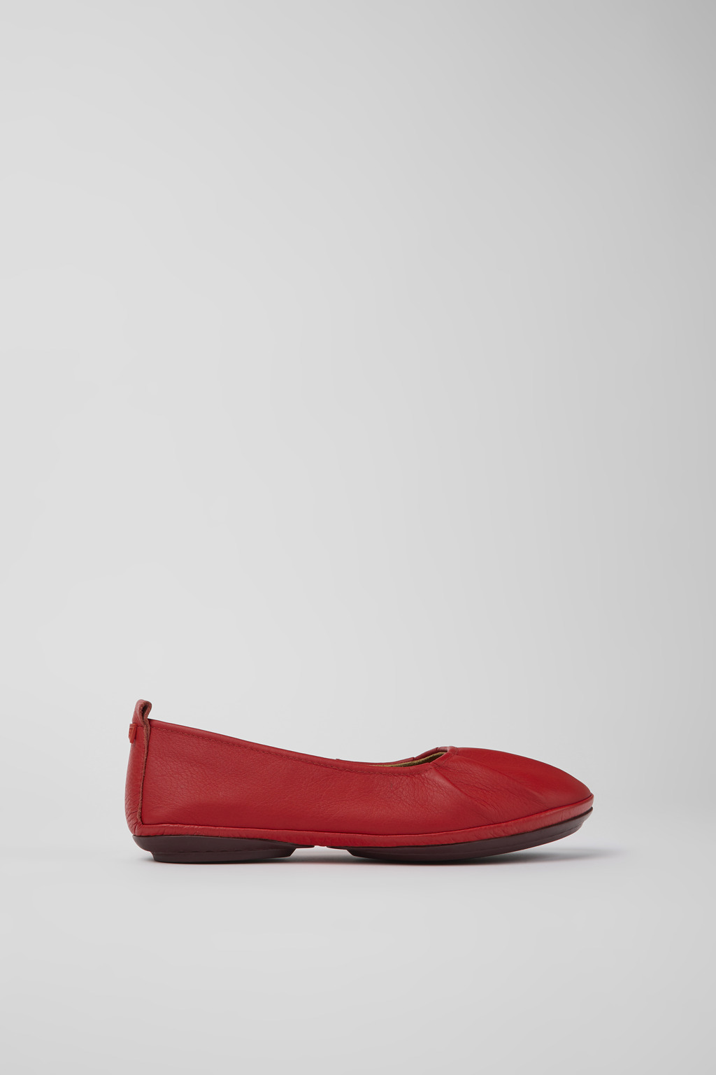 Right Red leather ballerinas for women - Image 2