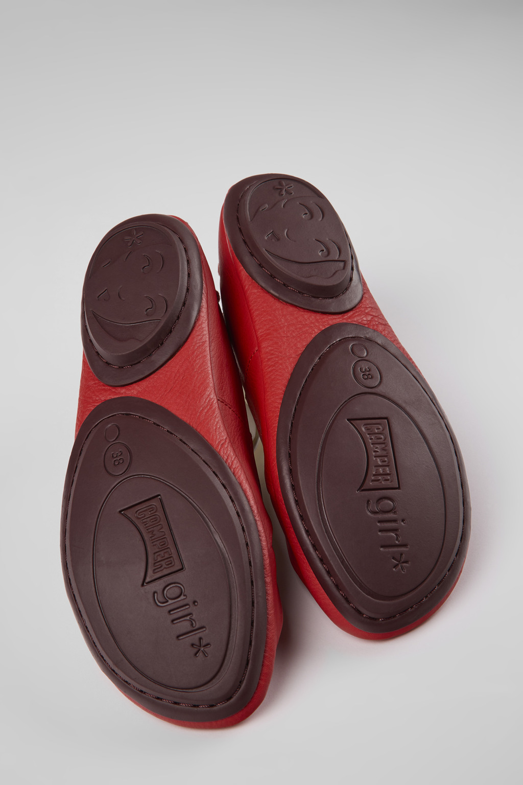 Right Red leather ballerinas for women - Image 5