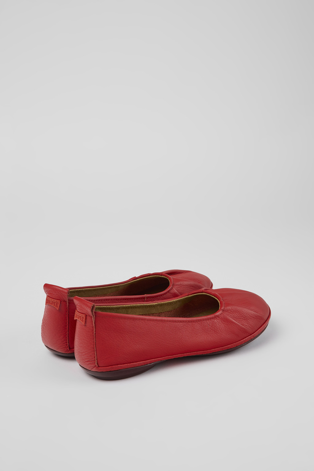 Right Red leather ballerinas for women - Image 3