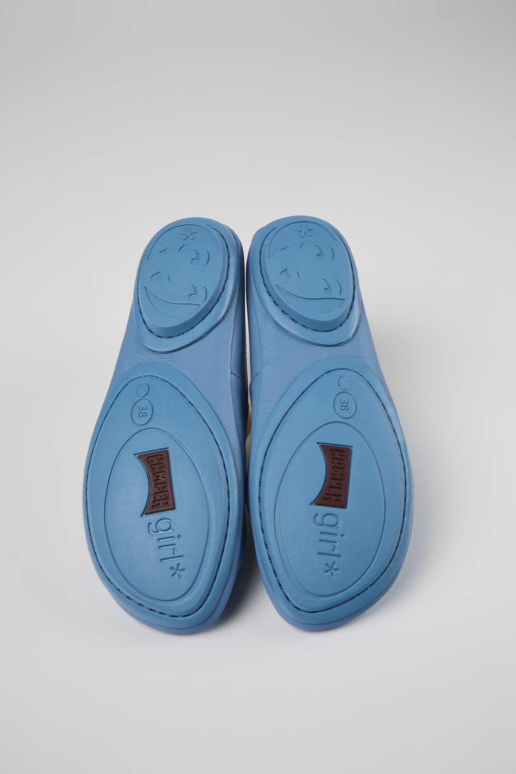 Right Blue leather ballerinas for women - Image 5