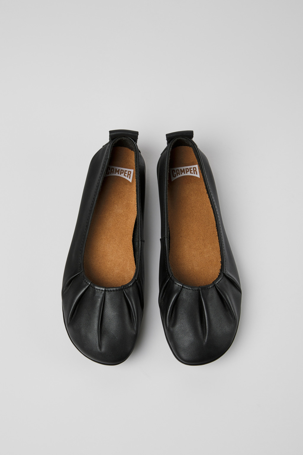 Right Black leather ballerinas for women - Image 4