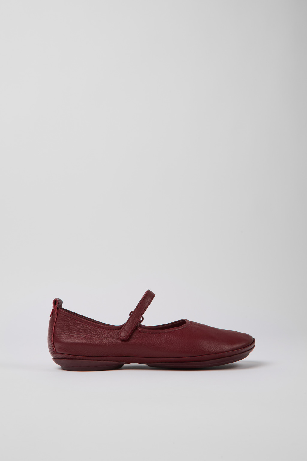Right Burgundy leather ballerina flats for women - Image 2