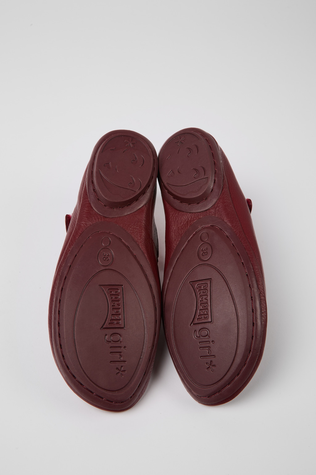 Right Burgundy leather ballerina flats for women - Image 5