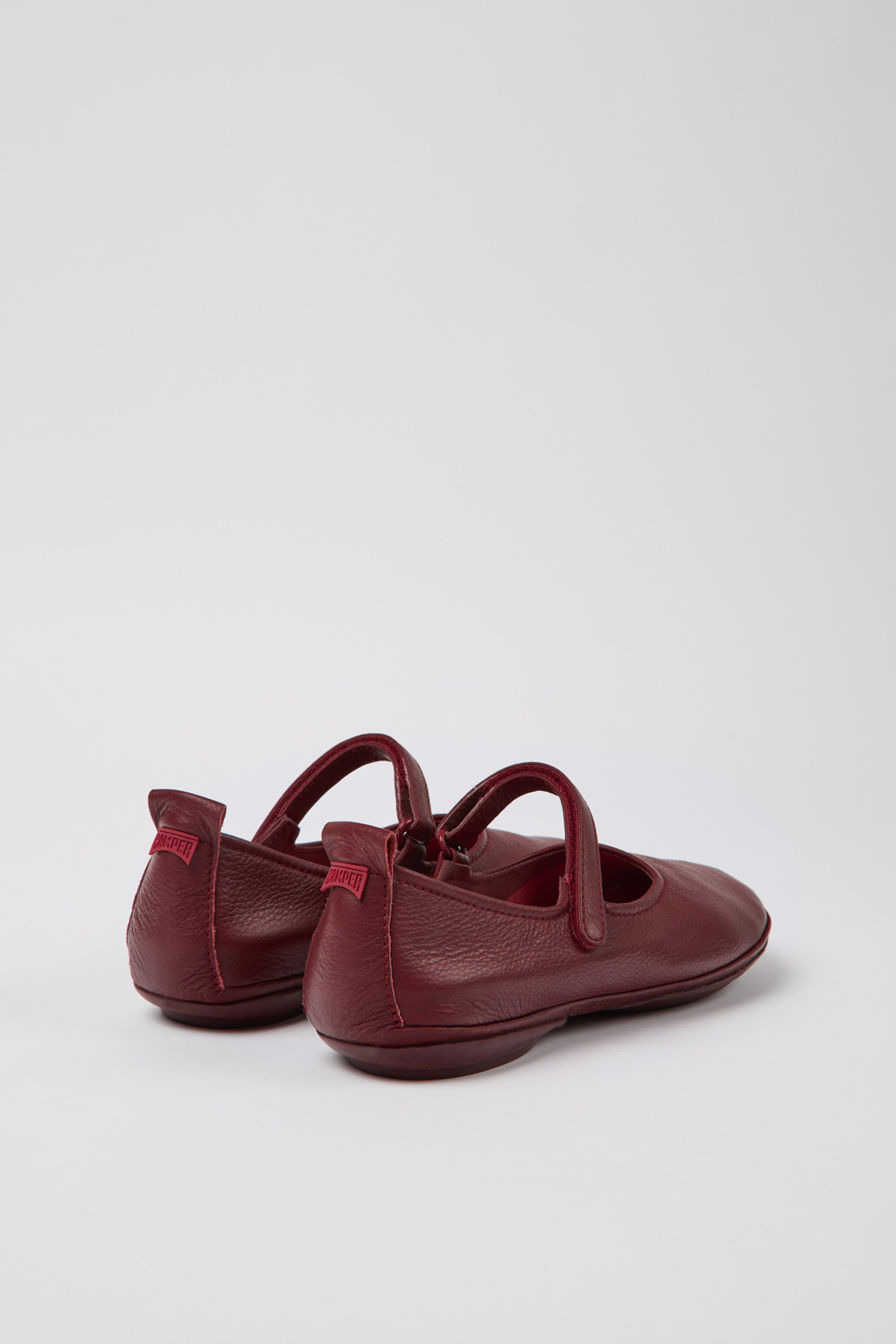 Right Burgundy leather ballerina flats for women - Image 3