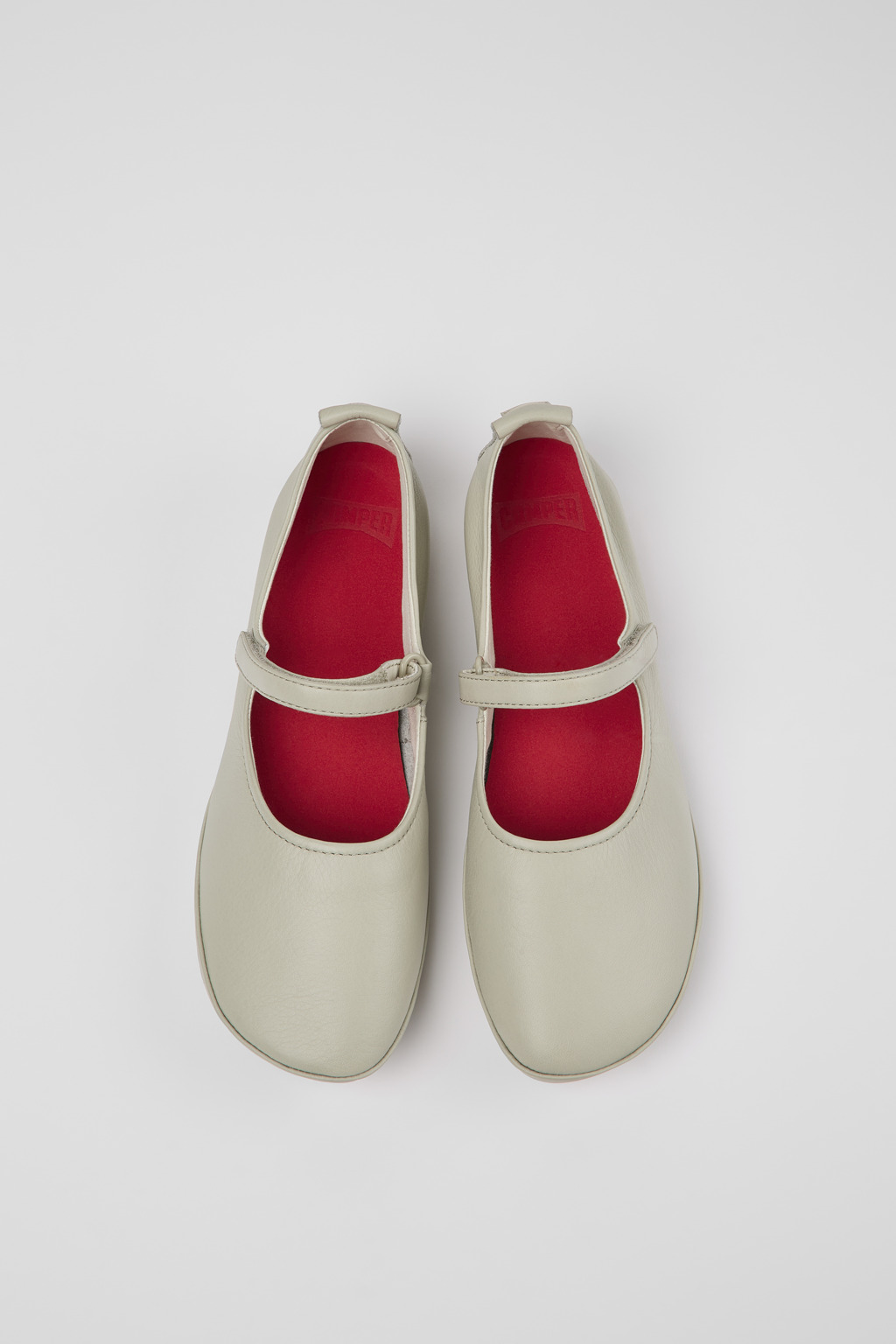 Right Gray leather ballerinas for women - Image 4