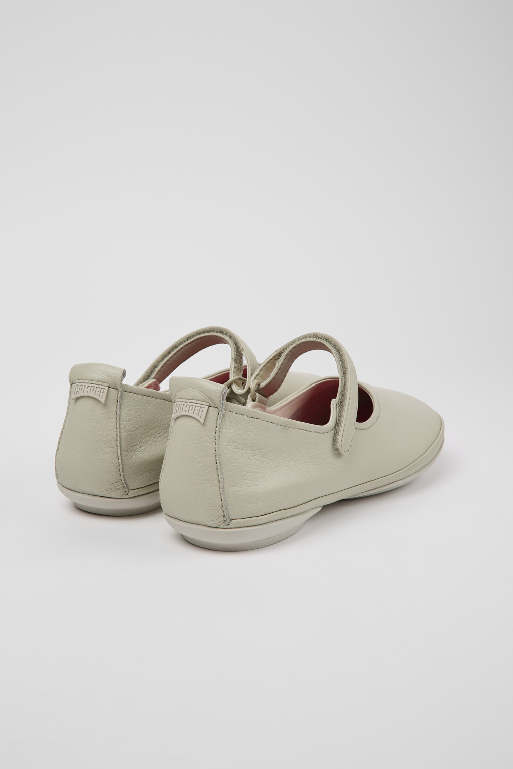 Right Gray leather ballerinas for women - Image 3